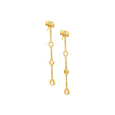 40mm Aretes de Dama Oro 14k Colgantes Redondos con Diamantes Naturales
