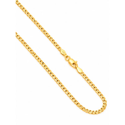 2mm Cadena Corte Brillo Oro 10k 18 Pulgadas