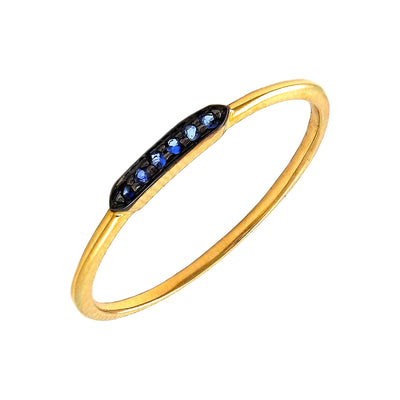 2mm Anillo de Dama Oro 14k Apilable Redondos con Zafiro