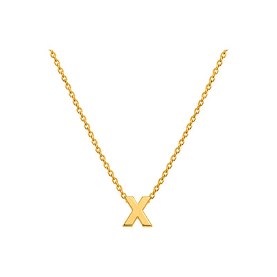 Dije Letra X Oro 10k Lisa