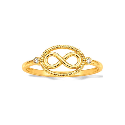 Anillo de Dama Oro 14k Infinito en Ovalo