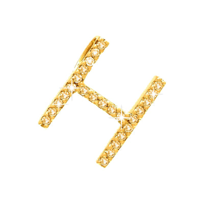 11mm Dije Oro 14k Inicial Pavé con Diamantes Naturales