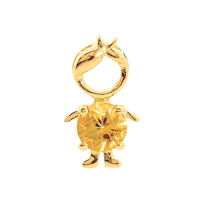 6x11mm Dije Oro 14k Niño con Citrino