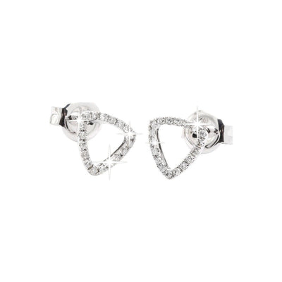 Aretes de Dama Oro Blanco 14k Pavé con Diamantes Naturales