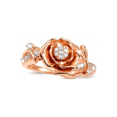 Anillo de Dama Oro Rosa 10k Rosa con Diamantes Naturales