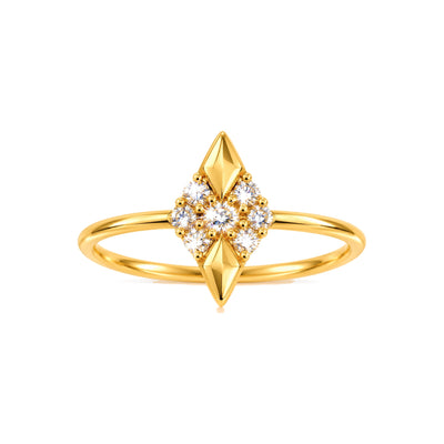 Anillo de Dama Oro 14k Kite con Diamantes Naturales
