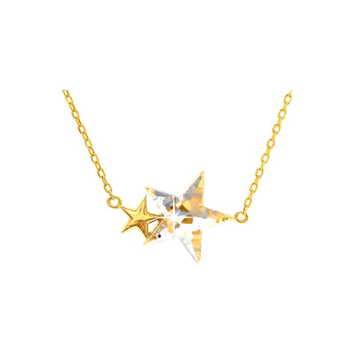 Collar Oro 14k Estrella Pavé con Diamantes Naturales