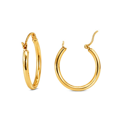 Aretes de Dama Oro 10k Aro Liso Grande