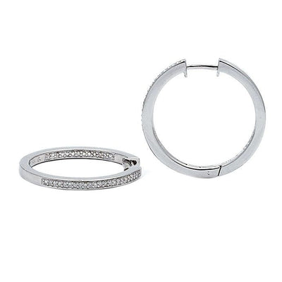 Pre Orden - Aretes de Dama Plata 925 Arracadas Medianas Dentro y Fuera con Circonios