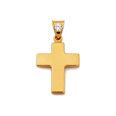 Dije Cruz Gruesa Oro 14k con Circonio