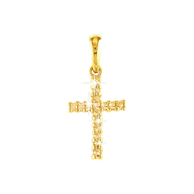 Dije Oro 14k Cruz con Diamantes Naturales