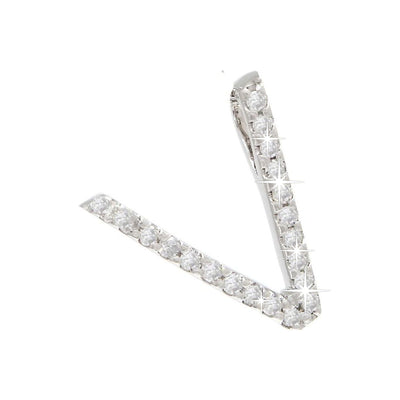 10.75mm Dije Oro Blanco 14k Inicial con Diamantes Naturales