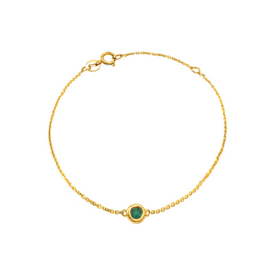 5mm Brazalete de Dama Oro 14k Redondos con Esmeralda