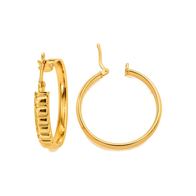 Aretes de Dama Oro 10k Argolla Lisa Fina