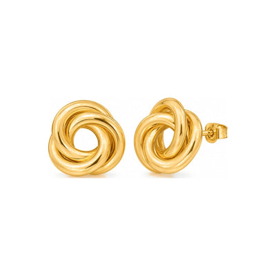 Aretes de Dama Oro 10k Nudo de Amor Liso Tubular