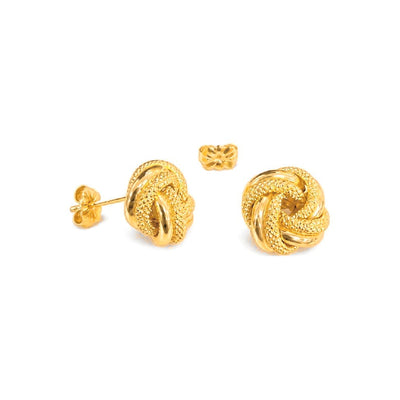 Aretes de Dama Oro 14k Nudo Texturizado
