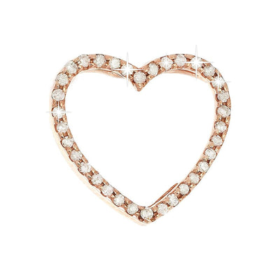 Dije Oro Rosa 14k Corazón con Diamantes Naturales