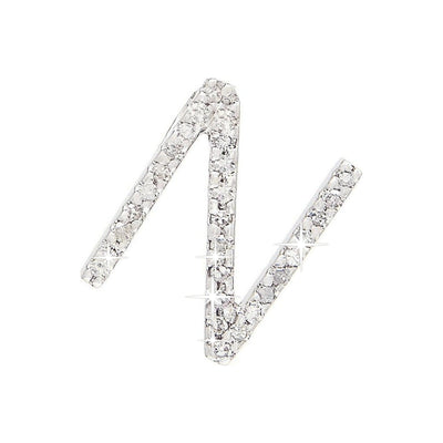 Dije Oro Blanco 14k Inicial Pavé con Diamantes Naturales