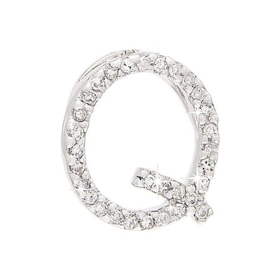 Dije Oro Blanco 14k Inicial Pavé con Diamantes Naturales