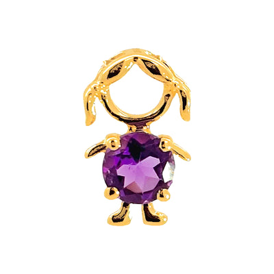 6x11mm Dije Oro 14k Niña con Amatista