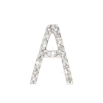 Dije Oro Blanco 14k Inicial con Diamantes Naturales