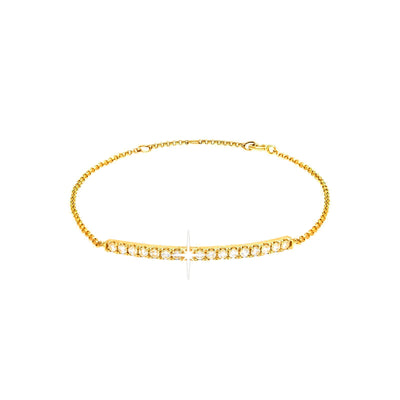Brazalete de Dama Oro 14k Barra con Diamantes Naturales