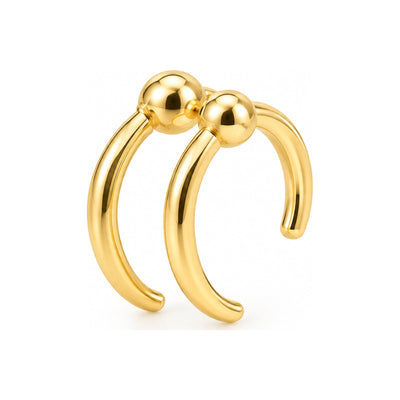 Aretes de Dama Oro 14k Herradura Lisa con Bolita