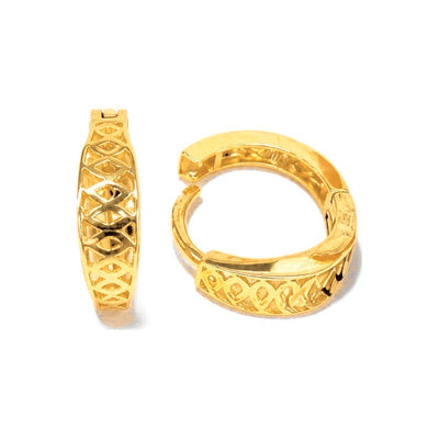 Aretes de Dama Oro 14k Aro Calado Malla