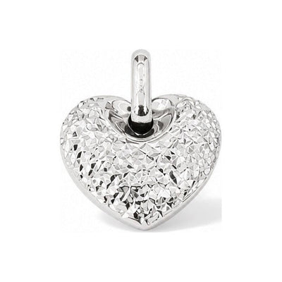 Dije Corazón Diamantado Oro Blanco 14k