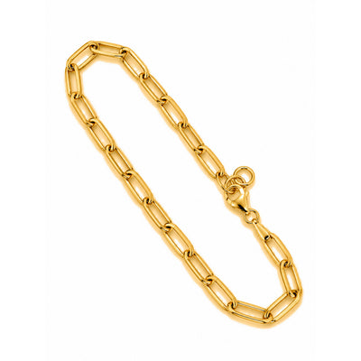 Manilla Paperclip Oro 10k con Argolla de Ajuste