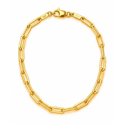 Brazalete Oro 10k Eslabón Paperclip