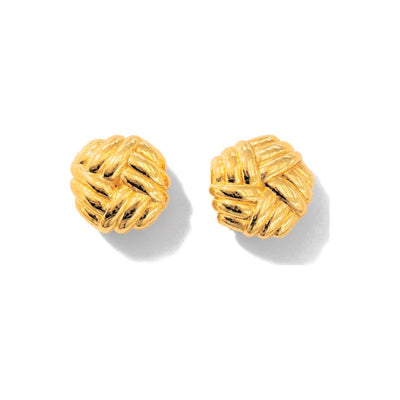 Aretes de Dama Oro 10k Nudo Tejido