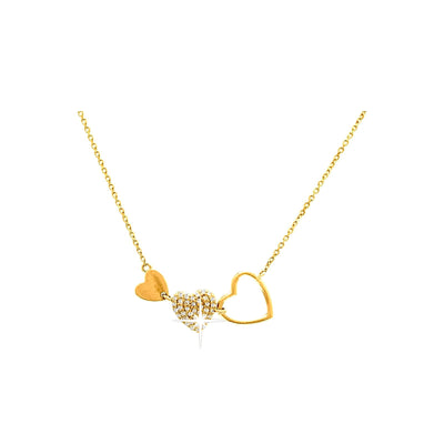 9x10mm Collar Oro 14k Corazón Pavé con Diamantes Naturales