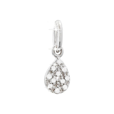4x11mm Dije Oro Blanco 14k Pavé con Diamantes Naturales