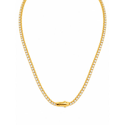 Cadena Tenis Oro 10k con Circonios 2mm 16 Pulgadas