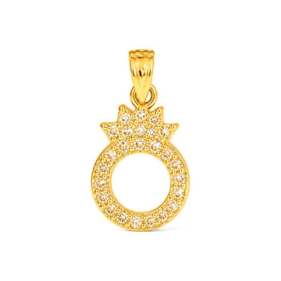 Dije Letra O con Estrella de Circonios Oro 10k