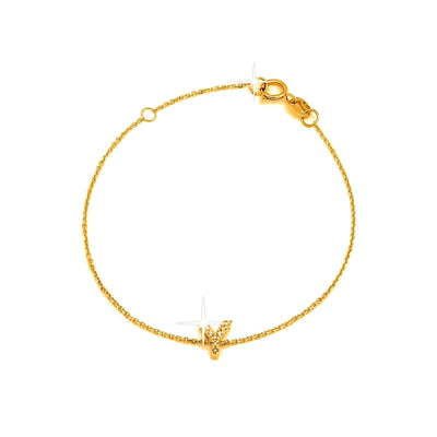 Brazalete de Dama Oro 14k Inicial con Diamantes Naturales