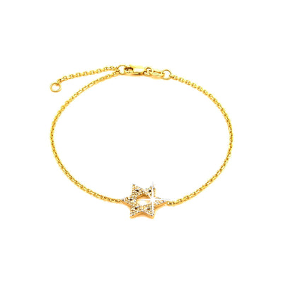Brazalete de Dama Oro 14k Estrella con Diamantes Naturales