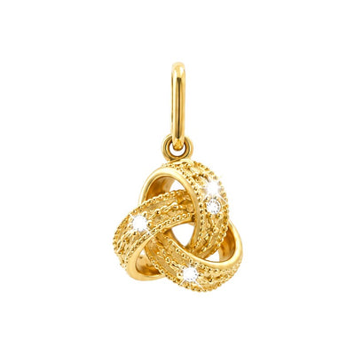 Dije Nudo Texturizado Oro 14k con Diamantes Naturales