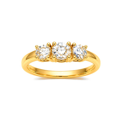 Anillo de Matrimonio para Dama Oro 10k Tres Piedras Iguales
