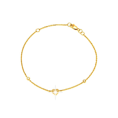 5mm Brazalete de Dama Oro 14k Corazón Pavé con Diamantes Naturales