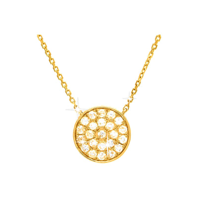 9mm Collar Oro 14k Redondos Pavé con Diamantes Naturales