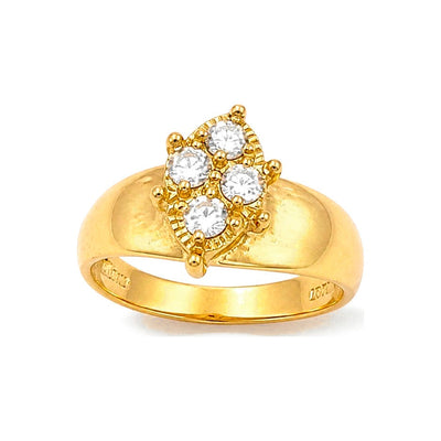Anillo de Dama Oro 10k Cluster Marquesa Cuatro Piedras