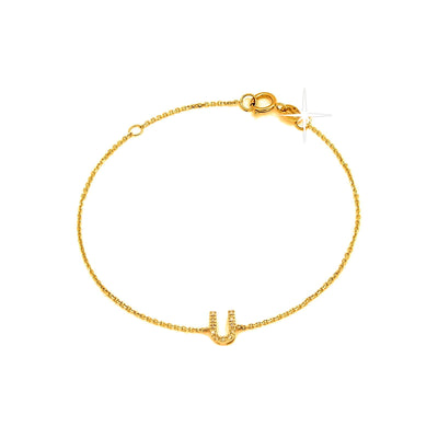 Brazalete de Dama Oro 14k Inicial con Diamantes Naturales