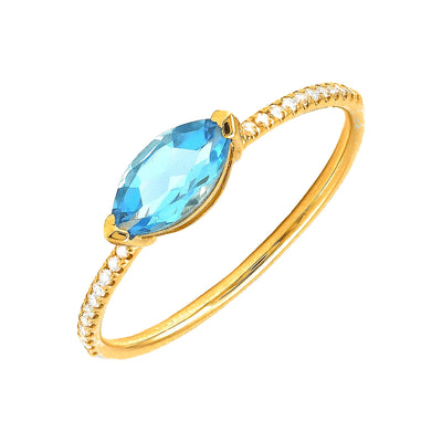 9mm Anillo de Dama Oro 14k Marquesa