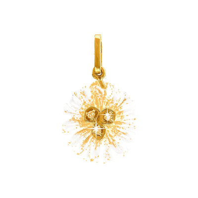 Dije Oro 14k Gota Pavé con Pearl Shell y Diamantes Naturales