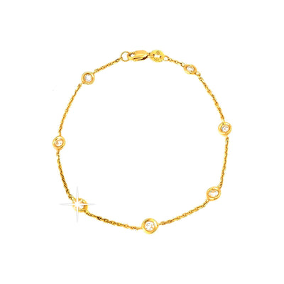Brazalete de Dama Oro 14k Redondos con Diamantes Naturales