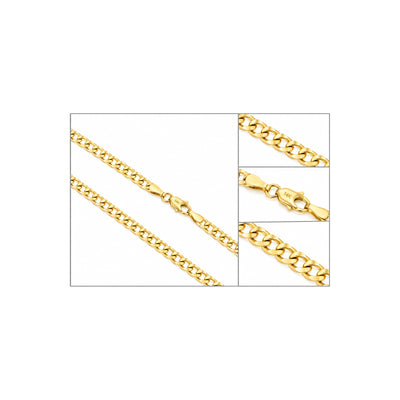 2.2mm Cadena Oro 14k Cubana 18 Pulgadas
