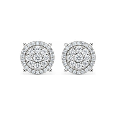 Aretes Cluster Redondo Halo Moissanite S925