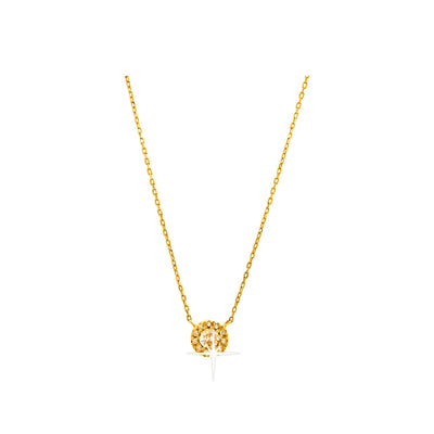 5.6mm Collar Oro 14k con Halo Redondos con Diamantes Naturales